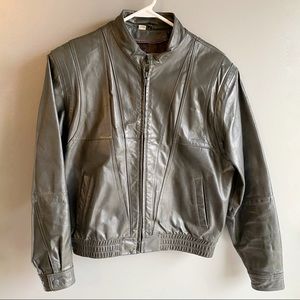 VTG Wilsons Leather Grey Moto Jacket